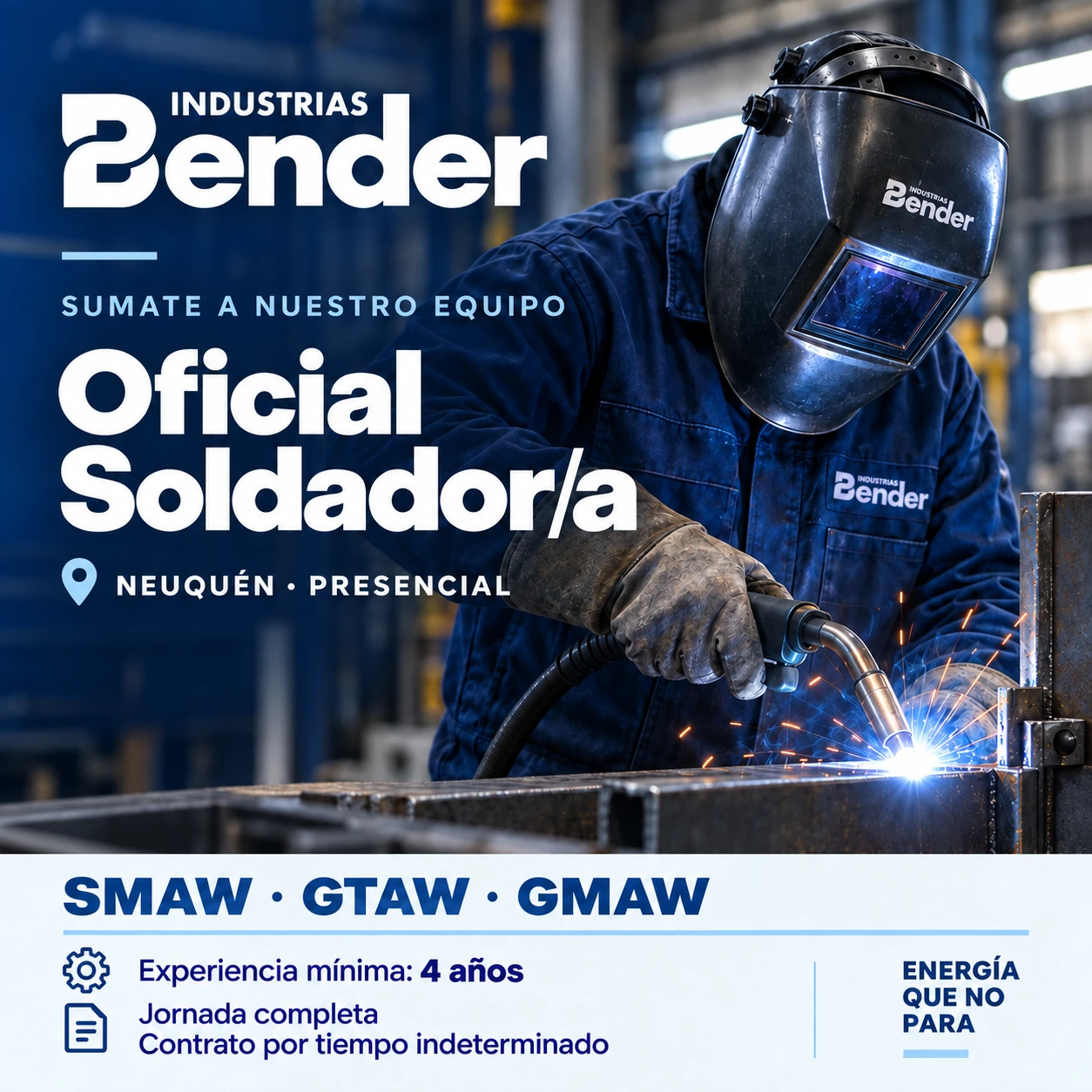 Búsqueda de Oficial Soldador/a en Industrias Bender